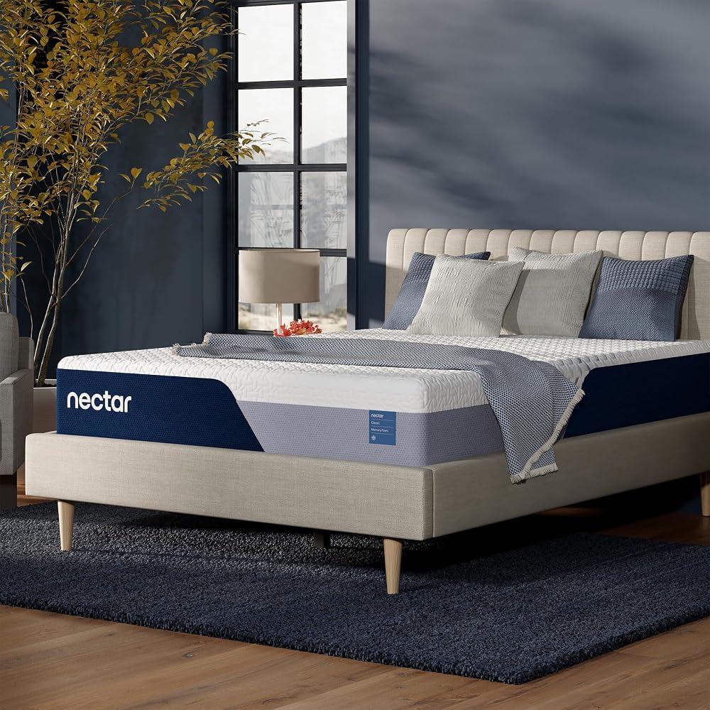 Nectar Classic 12-inch queen mattress in a box, shown on Amazon product page