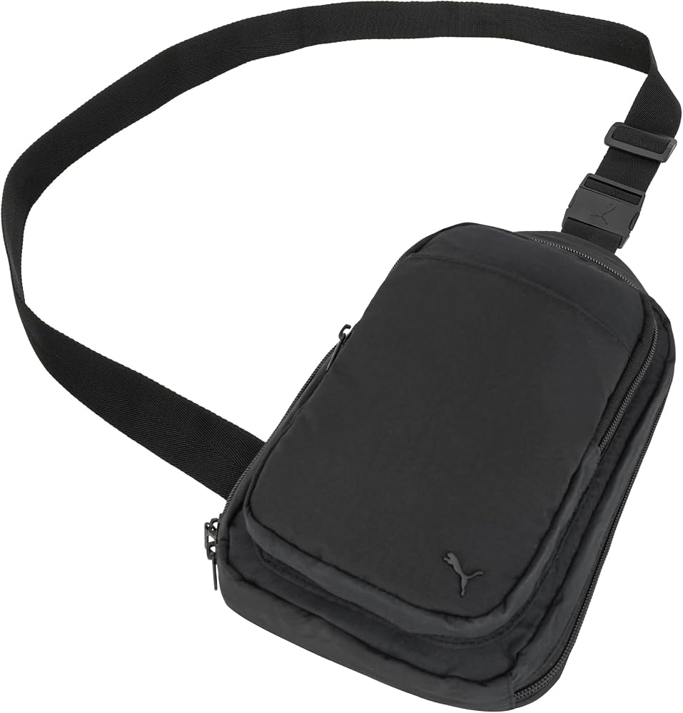 PUMA Women's Doer Sling Backpack in black, shown on Amazon product page
