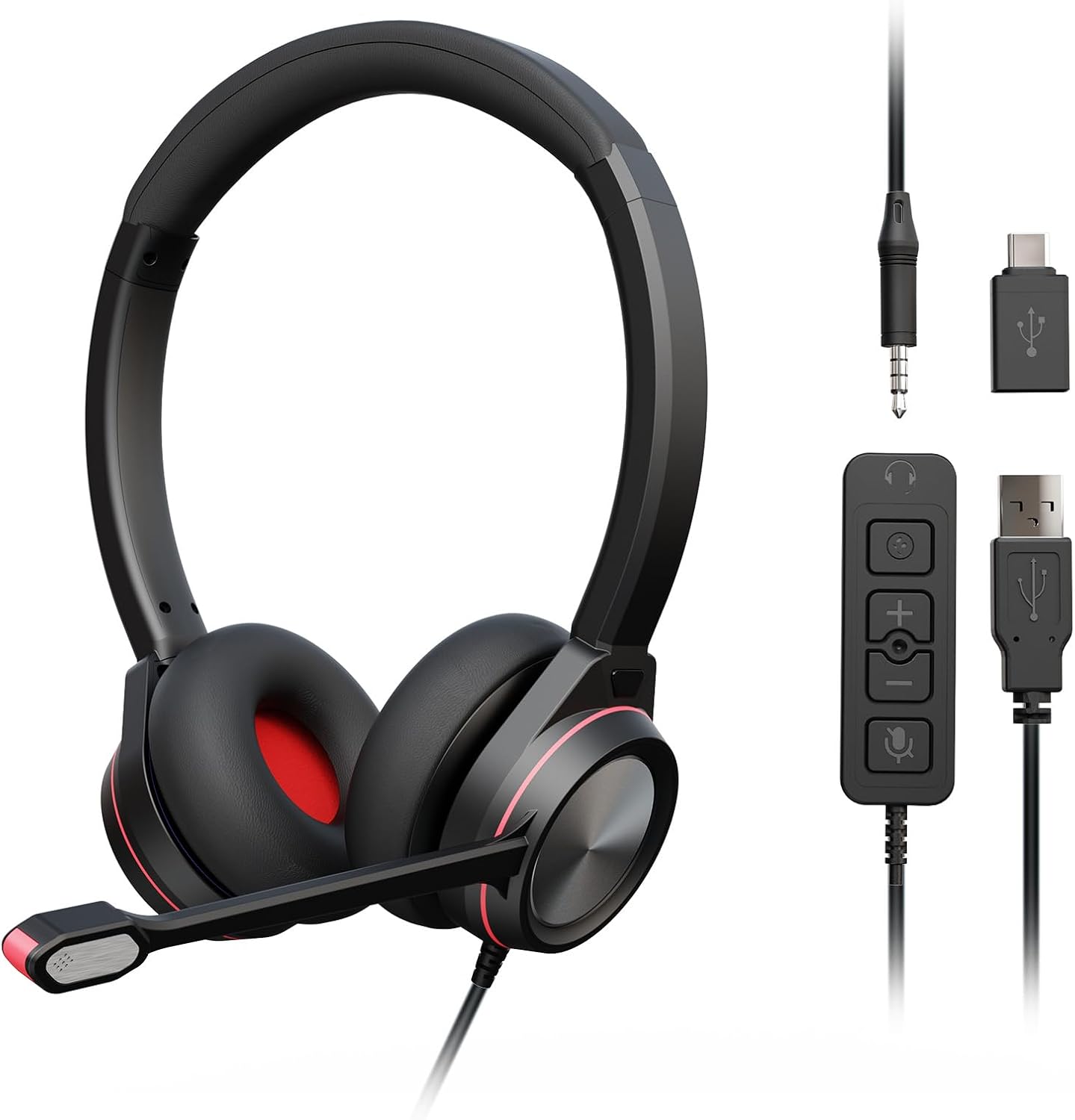 Auvonix USB Headset with microphone for PC, shown on Amazon product page