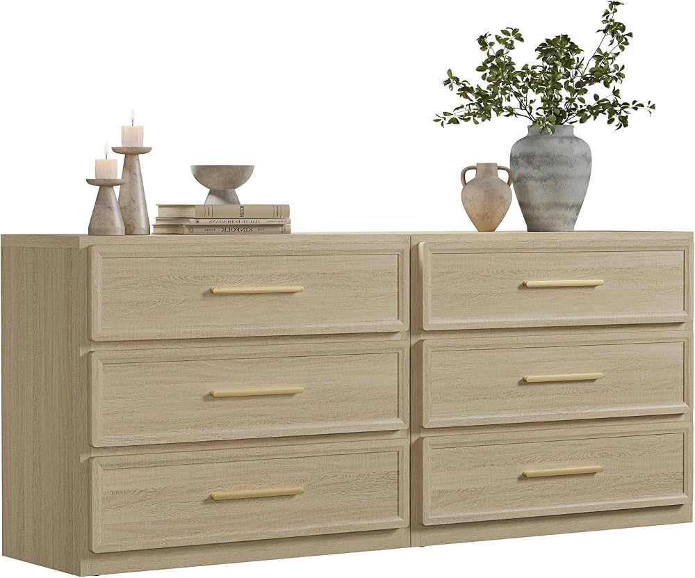 SICOTAS Night Stand Set of 2 extra large modern side tables with 3 drawers, Amazon