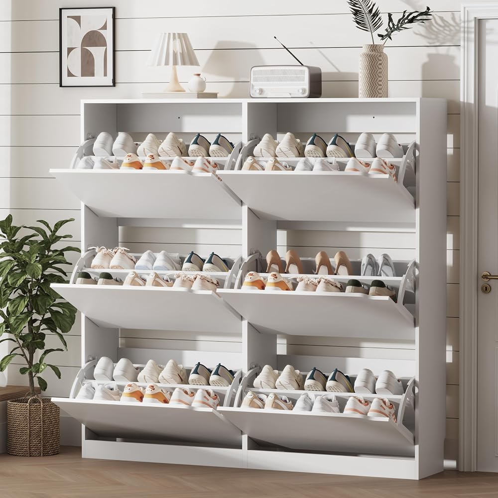 Xixini shoe storage cabinet white narrow organizer on Amazon