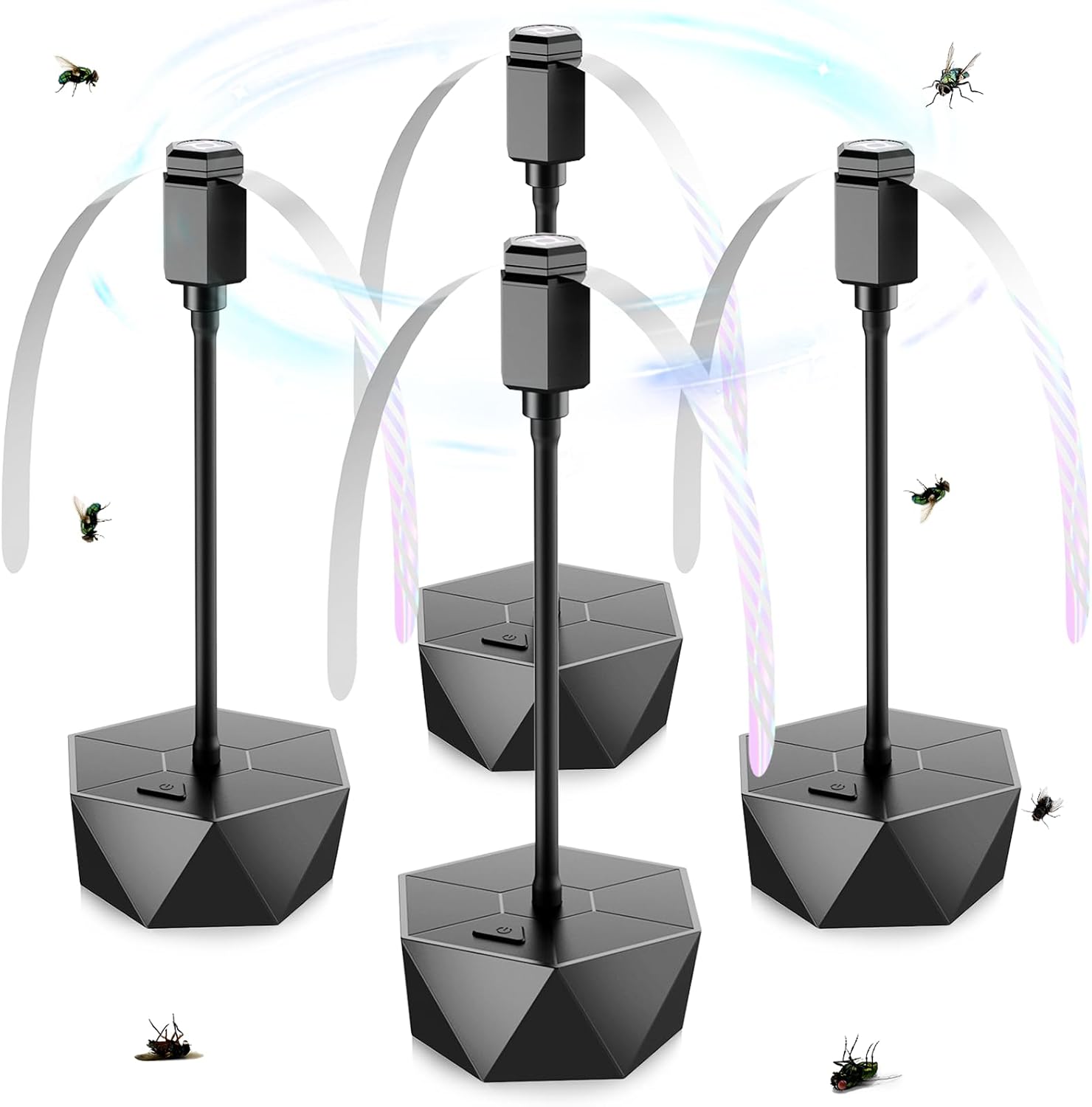 PIMAG Fly Fans 4‑Pack black holographic blades on Amazon product page