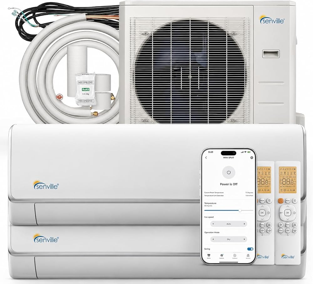 Senville 28,000 BTU Dual Zone Mini Split Air Conditioner Heat Pump on Amazon
