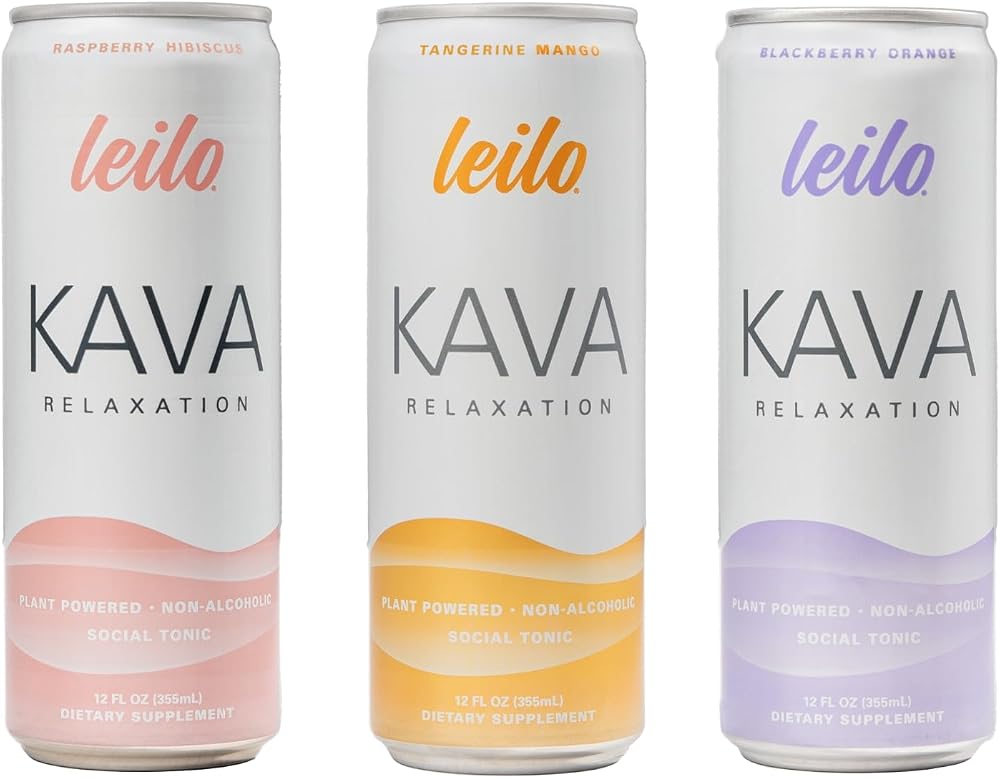 Leilo Kava Powered Sparkling Relaxation Drink 12-pack on Amazon