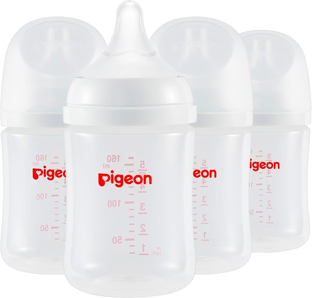 Pigeon PP Nursing Bottle 5 oz pack of 4 with anti-colic nipples, sold on Amazon