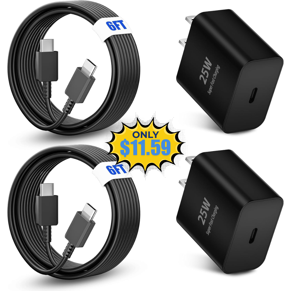 25W Type C Super Fast Charger 2 Pcs Deal: Save 45% at Amazon