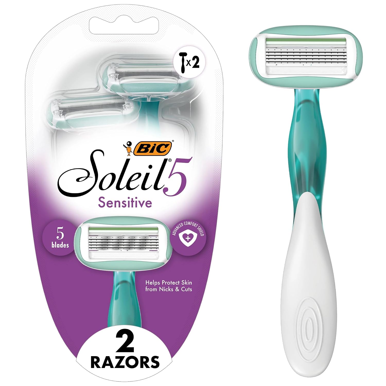BIC Soleil 5 Sensitive Women's Disposable Razors 2 Count on Amazon