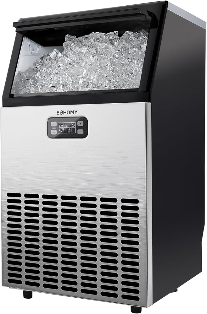 EUHOMY Commercial Ice Maker machine stainless steel under‑counter model on Amazon