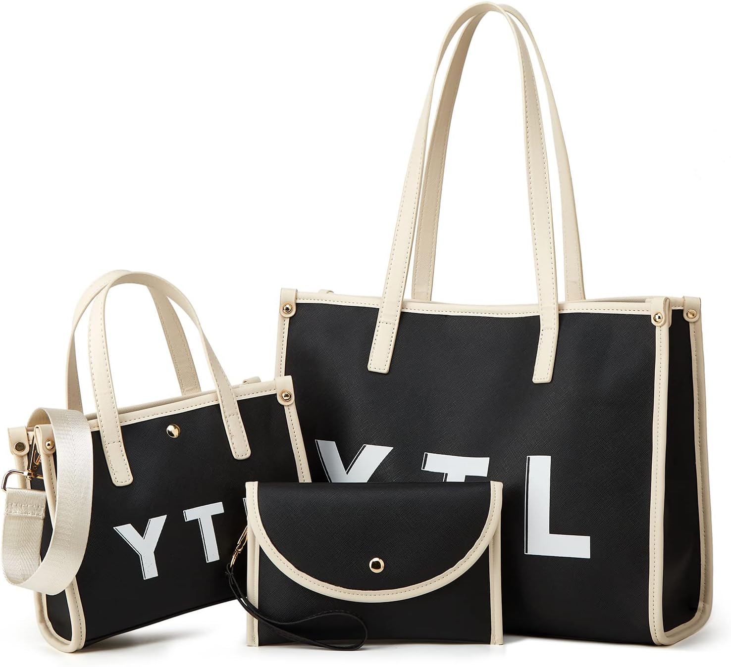 Women fashion handbag wallet tote set displayed on Amazon product page