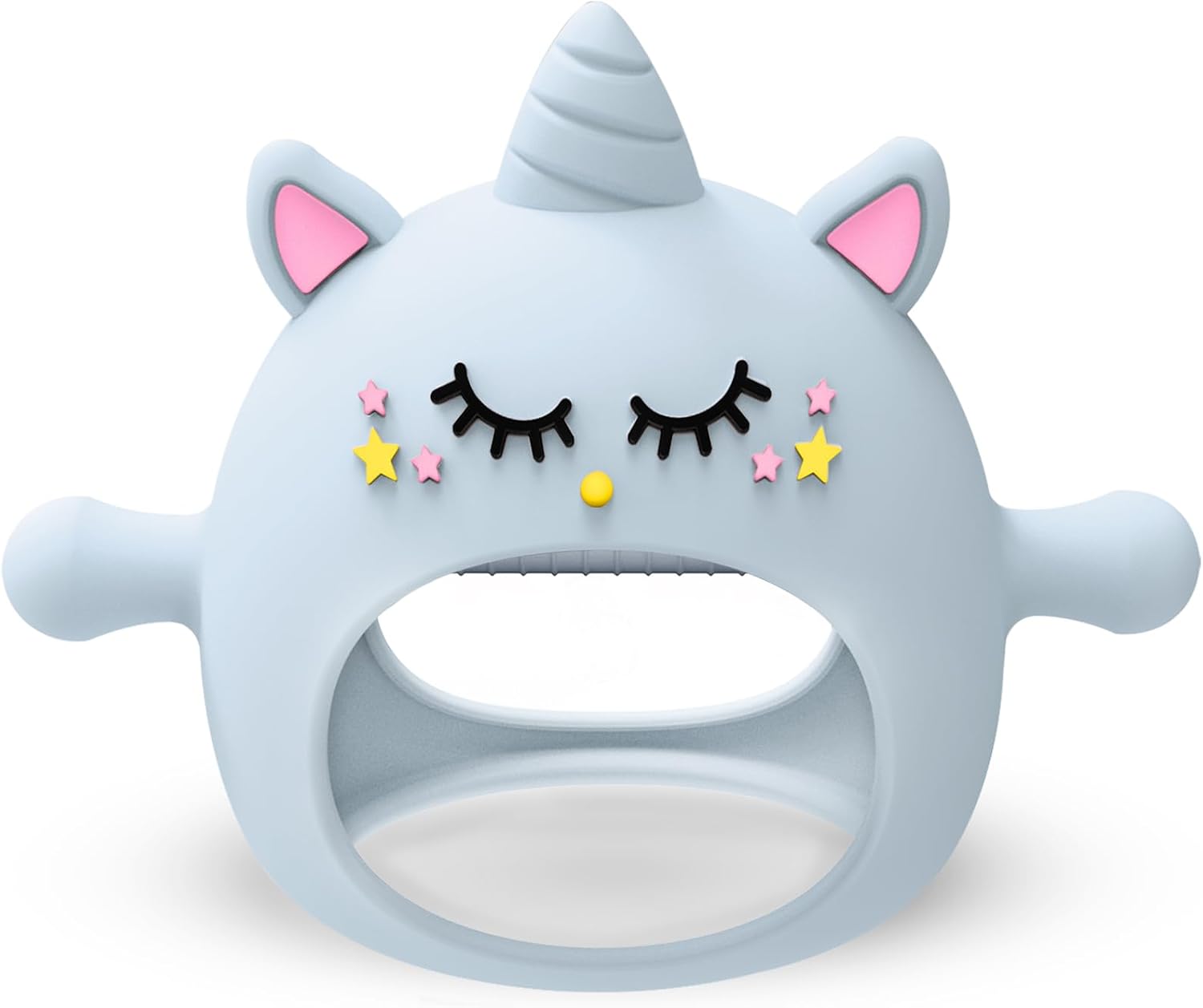 Tinabless Unicorn Silicone Teether for babies, blue, on Amazon