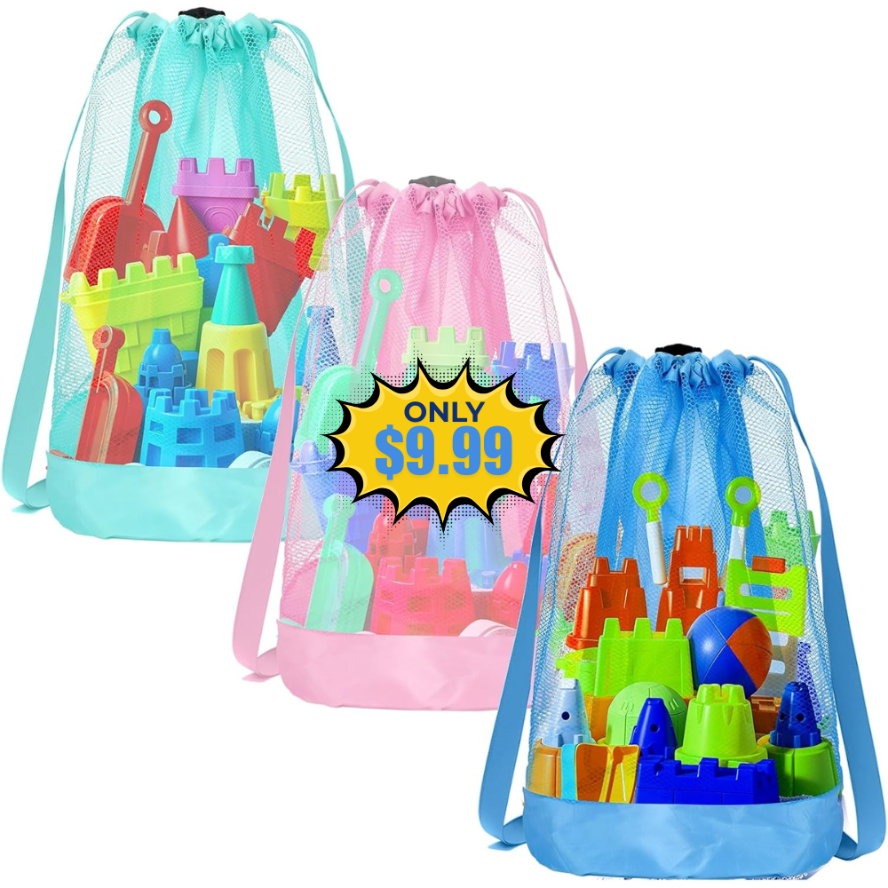 3pcs Mesh Travel Sand Toys Backpack Deal at Amazon