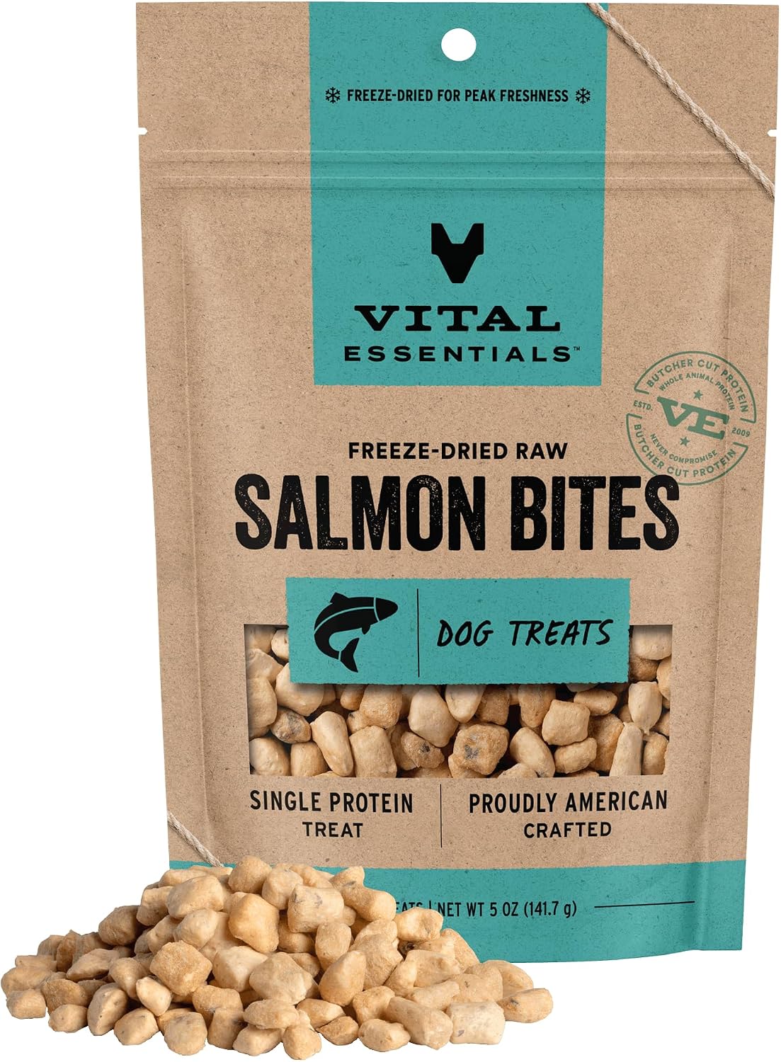 Vital Essentials Freeze Dried Salmon Bites dog treats on Amazon