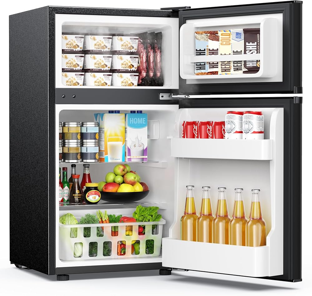 EUHOMY Mini Fridge with Freezer black model on Amazon