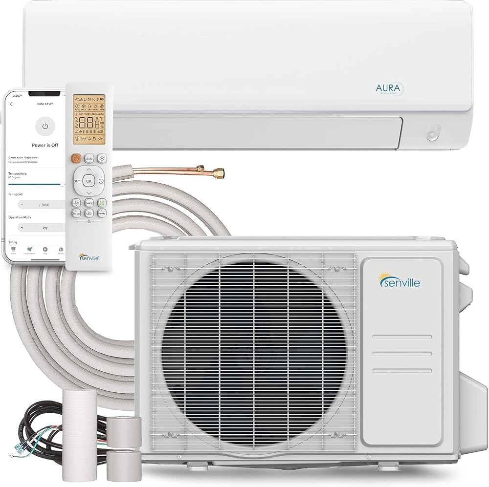 Senville AURA Series Mini Split Air Conditioner Inverter Heat Pump 15000 BTU White on Amazon