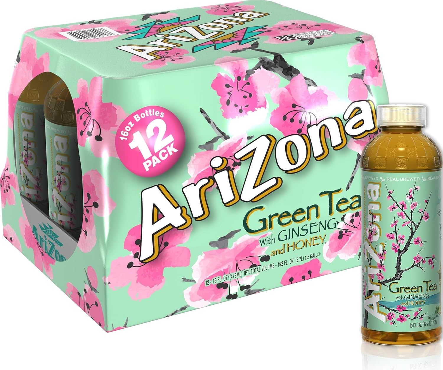 12-Pack 16oz AriZona Green Tea with Ginseng and Honey Deal at Amazon
