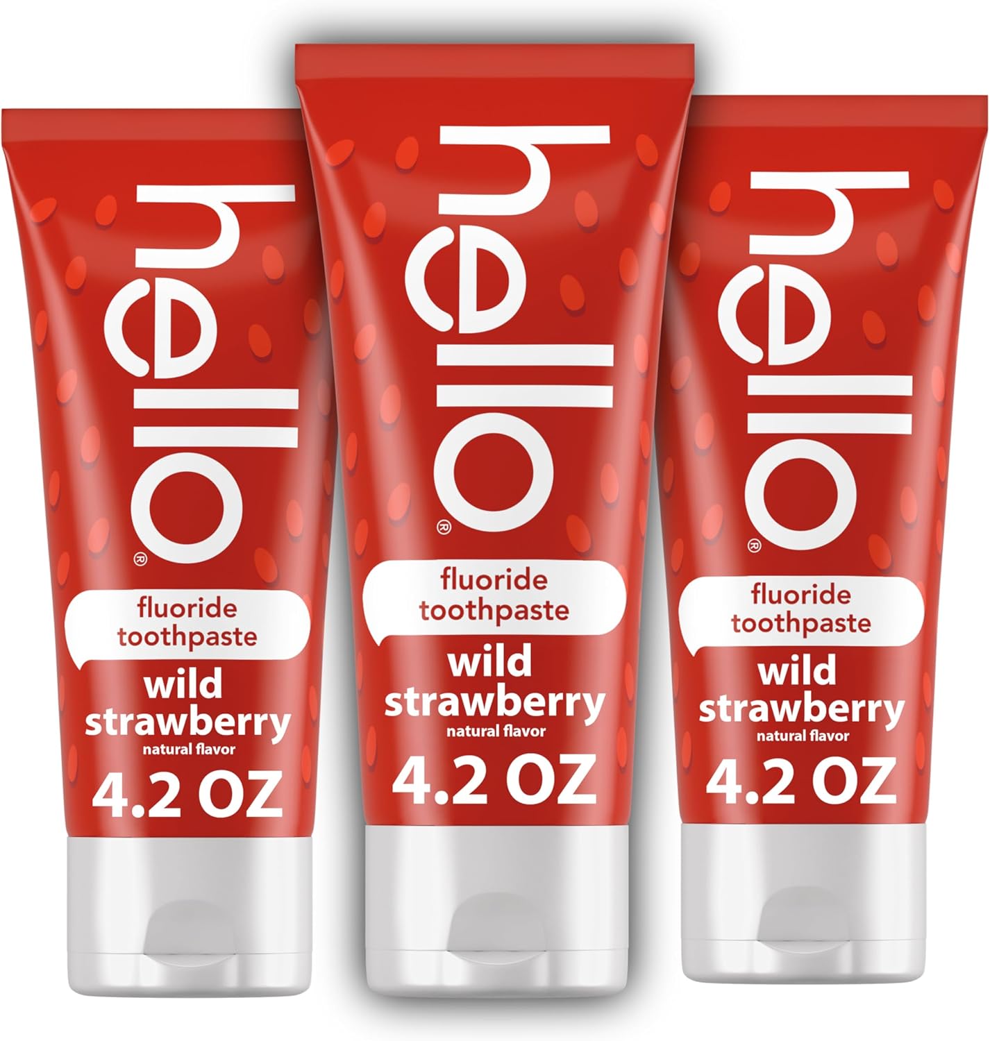 Hello Wild Strawberry Kids Toothpaste 3‑Pack on Amazon, bright pink packaging