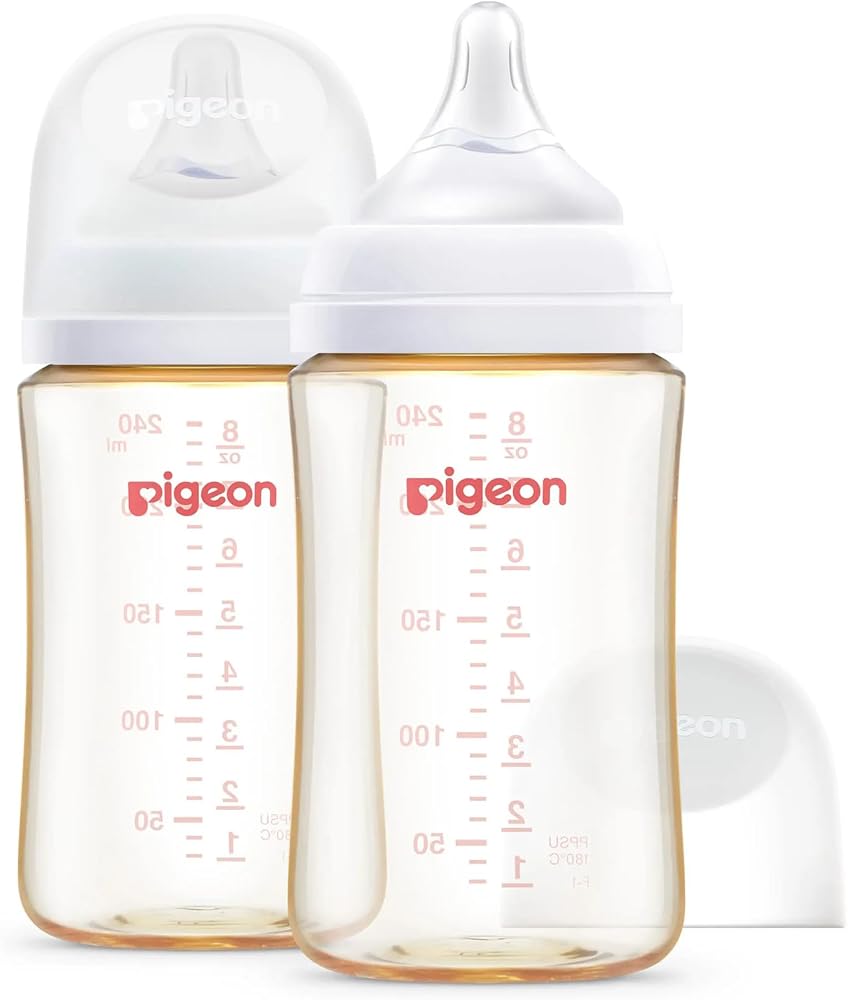 Pigeon PPSU Nursing Baby Bottle 2-Pack with M nipples, shown on Amazon page