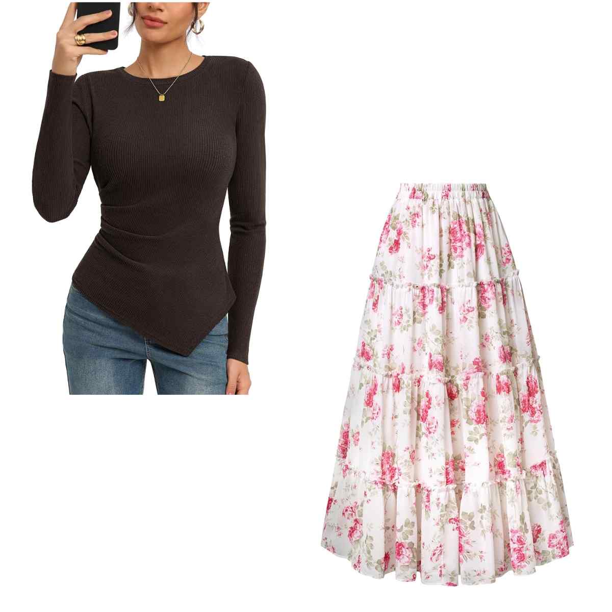 Women blouse and maxi skirts with pockets on sale for $10 at The Store