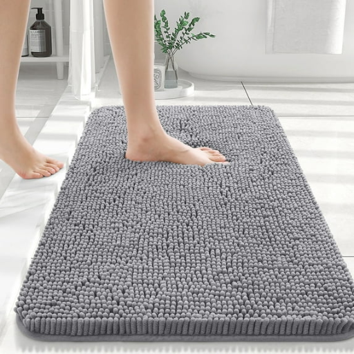 Buganda Bathroom Rug 30x20 Grey on Walmart shelf