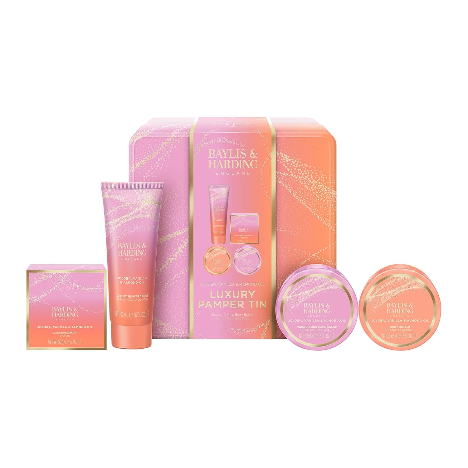 Baylis & Harding Jojoba, Vanilla & Almond Oil Luxury Pamper Tin Gift Set on Amazon