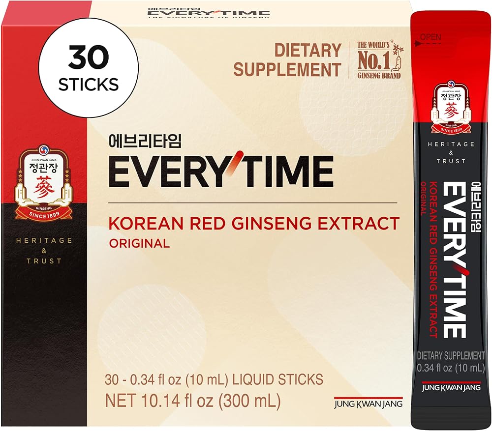 Jung Kwan Jang Everytime Korean Red Ginseng Extract Stick 3,000mg liquid supplement on Amazon