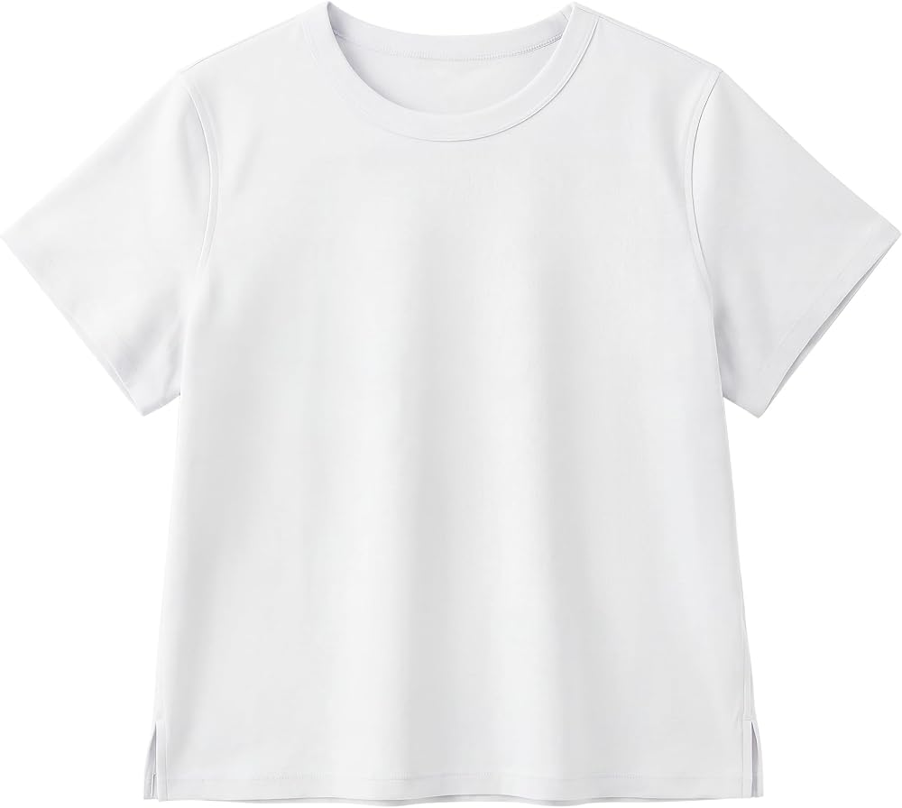 Stelle Women's Cotton Crop Top in white, short‑sleeve crewneck tee on Amazon