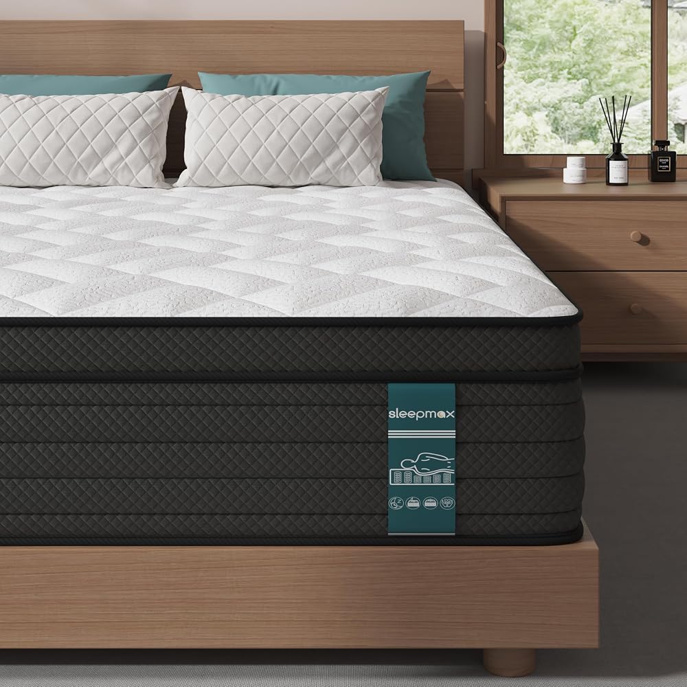 Sleepmax Extra Firm Queen Mattress in a box, Amazon listing