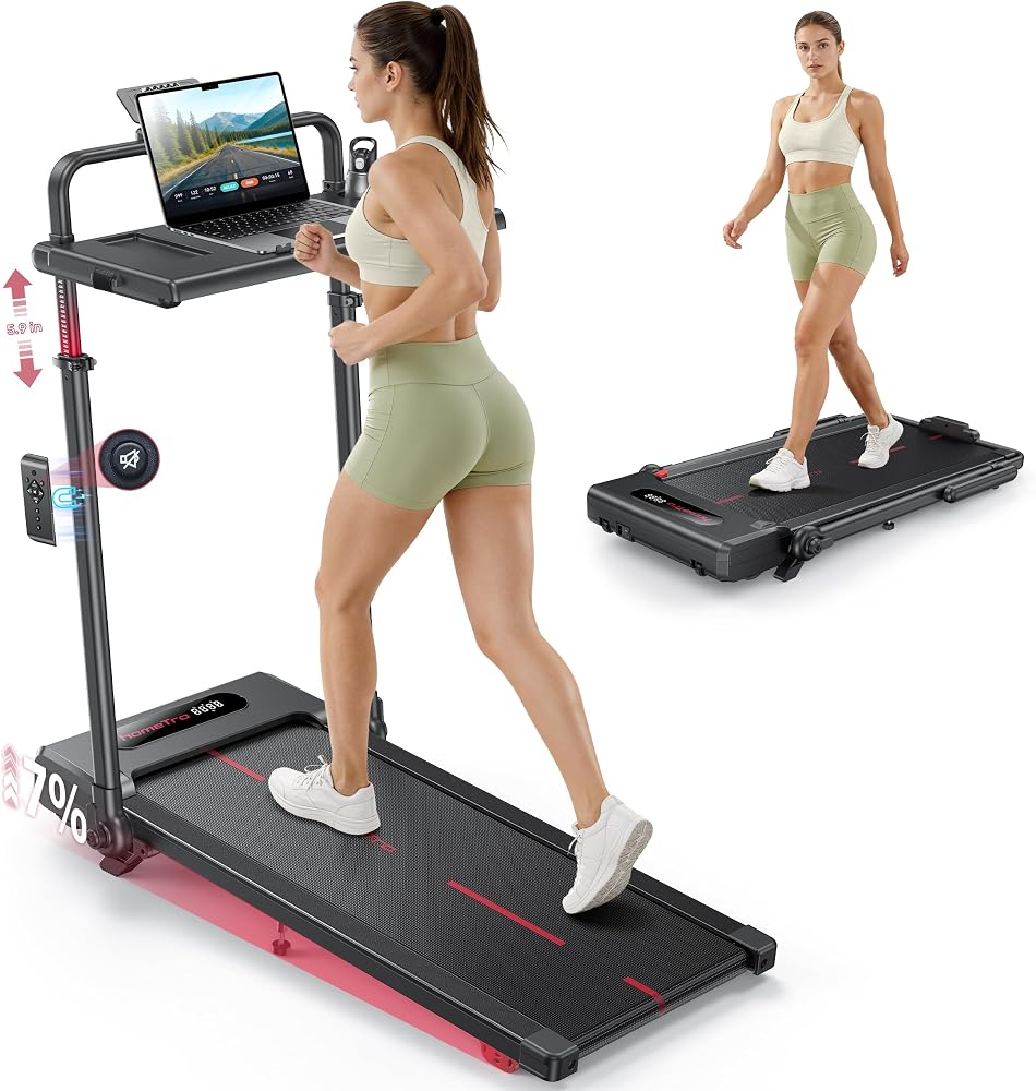 3-in-1 Walking Pad Treadmill with removable desk workstation on Amazon