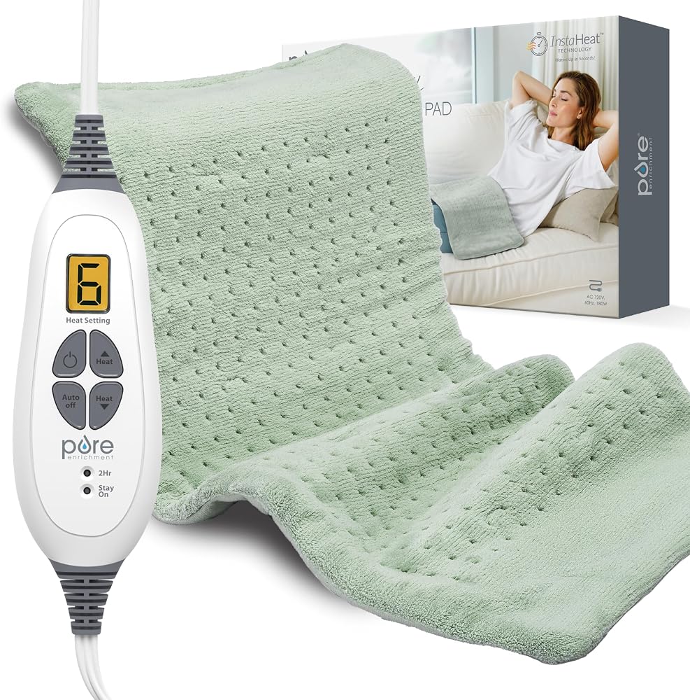 PureEnrichment PureRelief XL Heating Pad in Zen Green on Amazon
