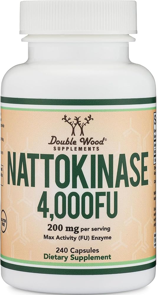 Double Wood Nattokinase Supplement 4,000 FU 240 capsules bottle on Amazon