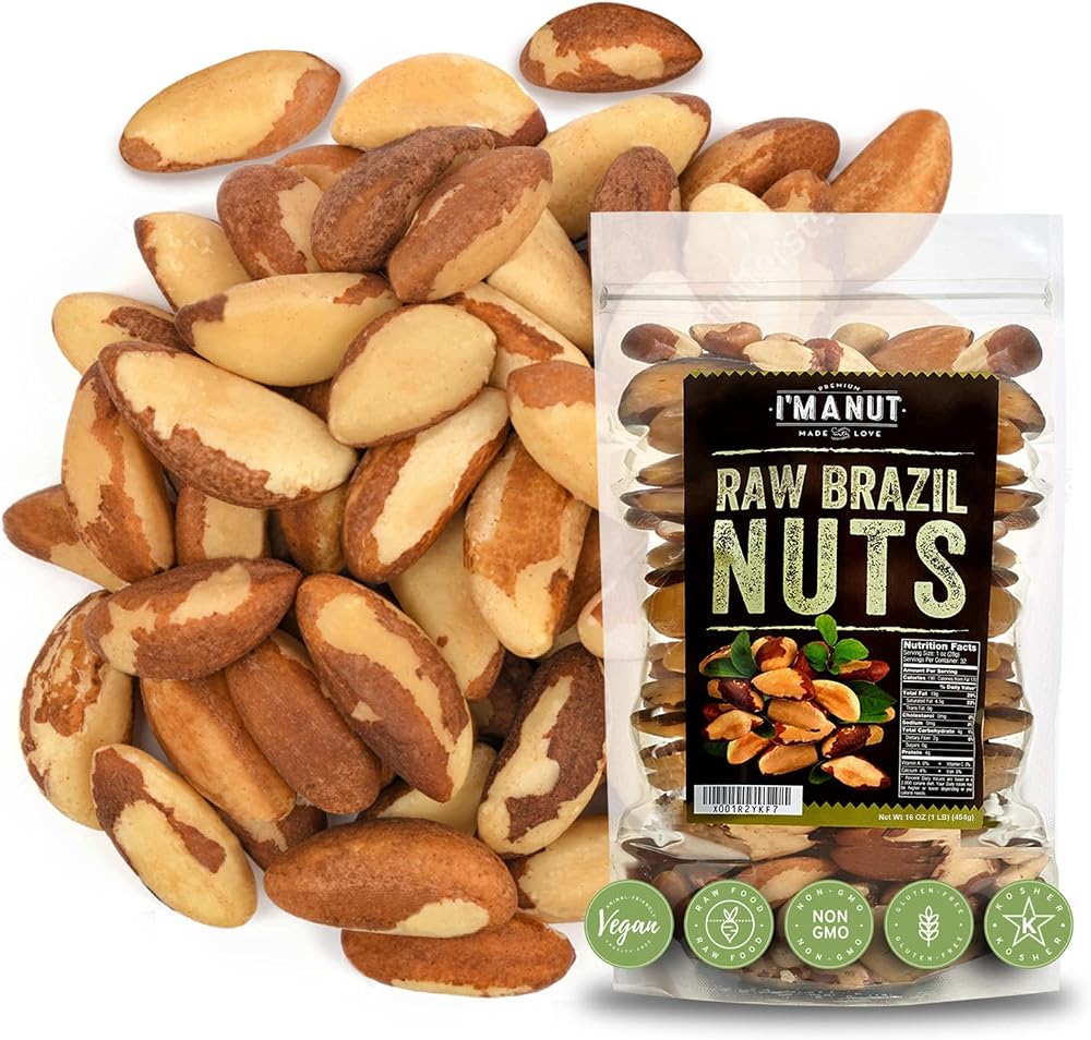 Premium Wild Harvested Raw Brazil Nuts 1 lb resealable bag sold on Amazon