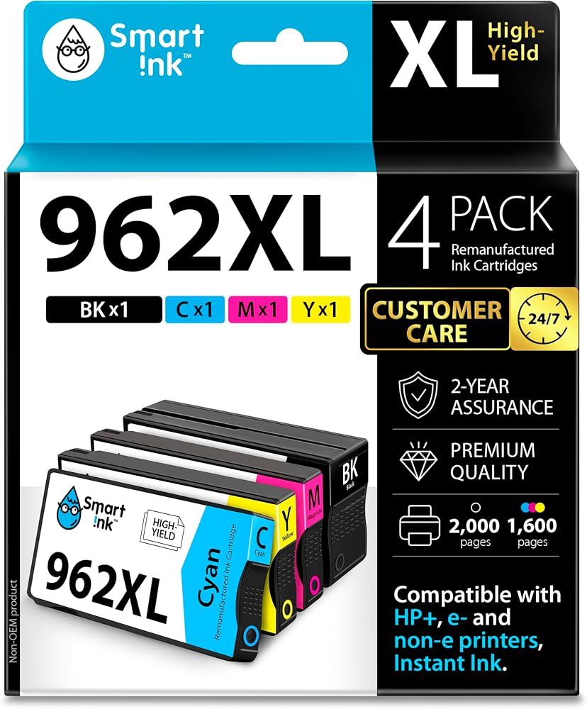 Smart Ink Remanufactured Ink Cartridges 962XL combo pack for HP OfficeJet Pro printers, Amazon listi