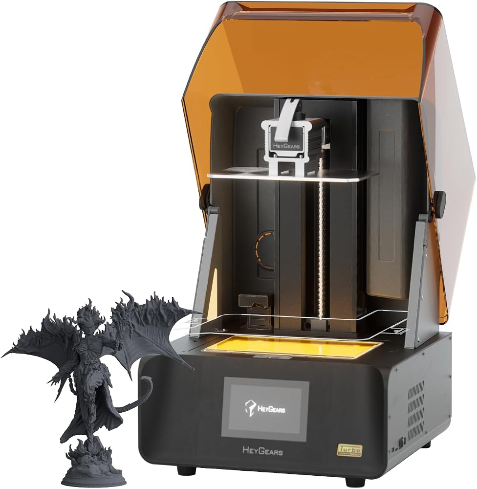 Heygears Reflex RS Turbo Resin 3D Printer with Amber Screen on Amazon