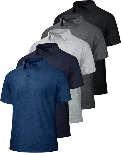 5-Pack Men’s Golf Polo Shirts Deal at Amazon: Save 20%