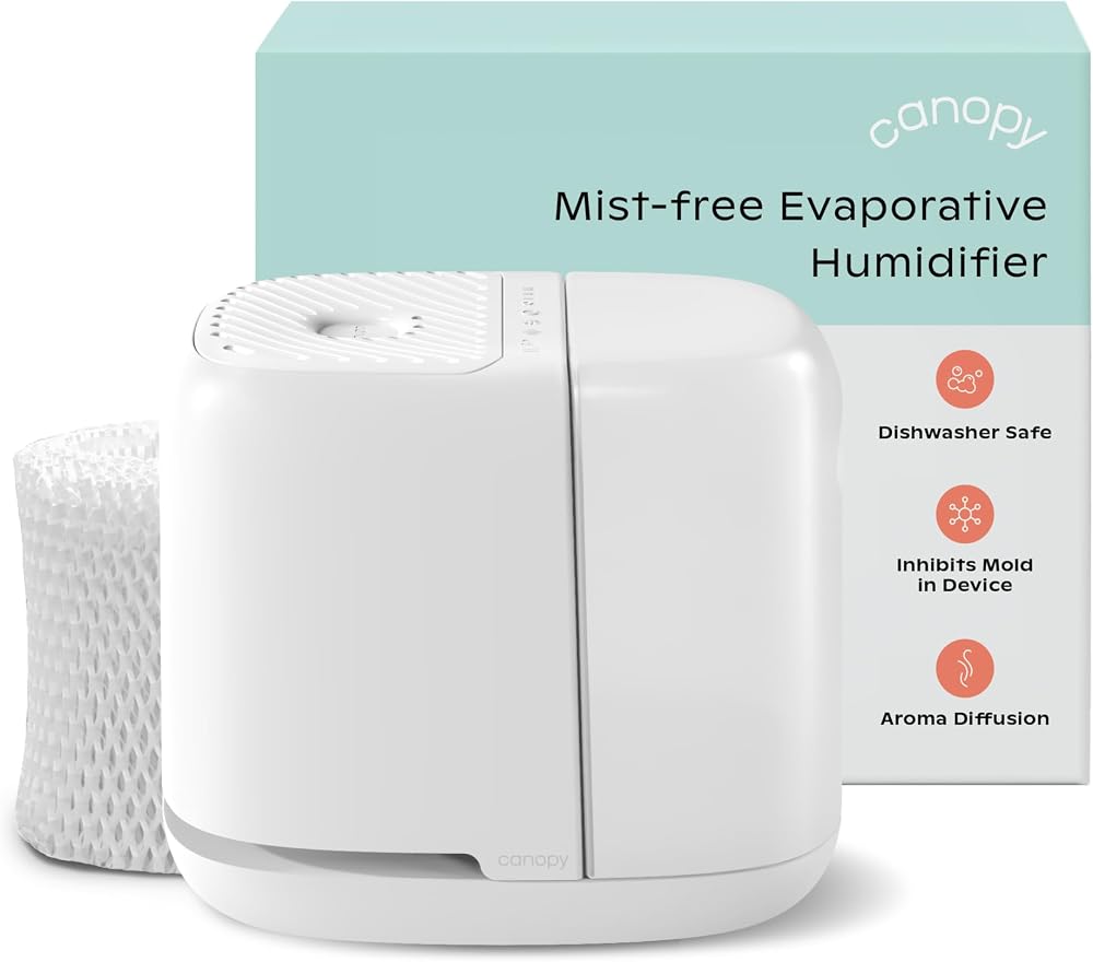 Canopy Bedside Humidifier 2.0 white model on Amazon product page