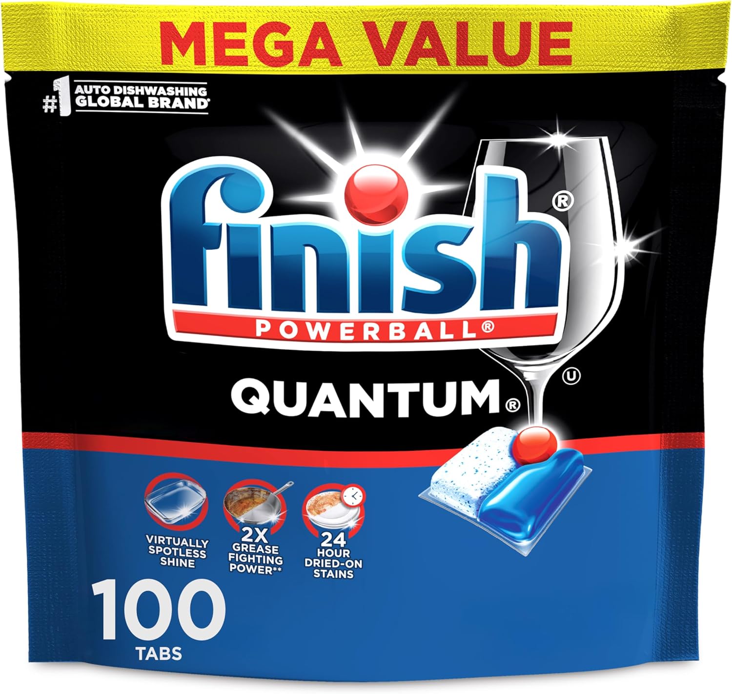 Finish Quantum Dishwasher Pods 100-count on Amazon, discounted price