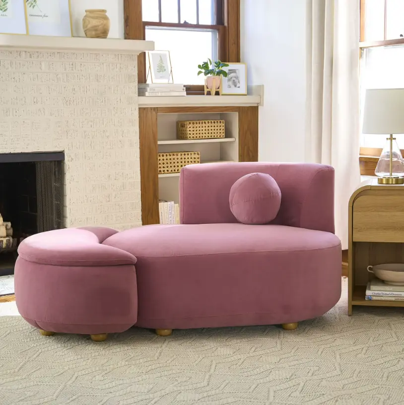 Juliet Modern Velvet Chaise & Storage Ottoman Deal at Walmart: Save $170.88