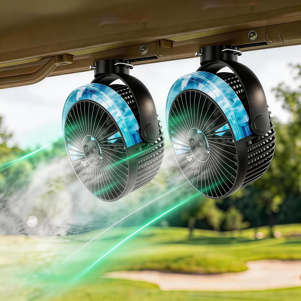 2-Pack Magnetic Golf Cart Misting Fan Only $49.99 (Reg. $64.99) at