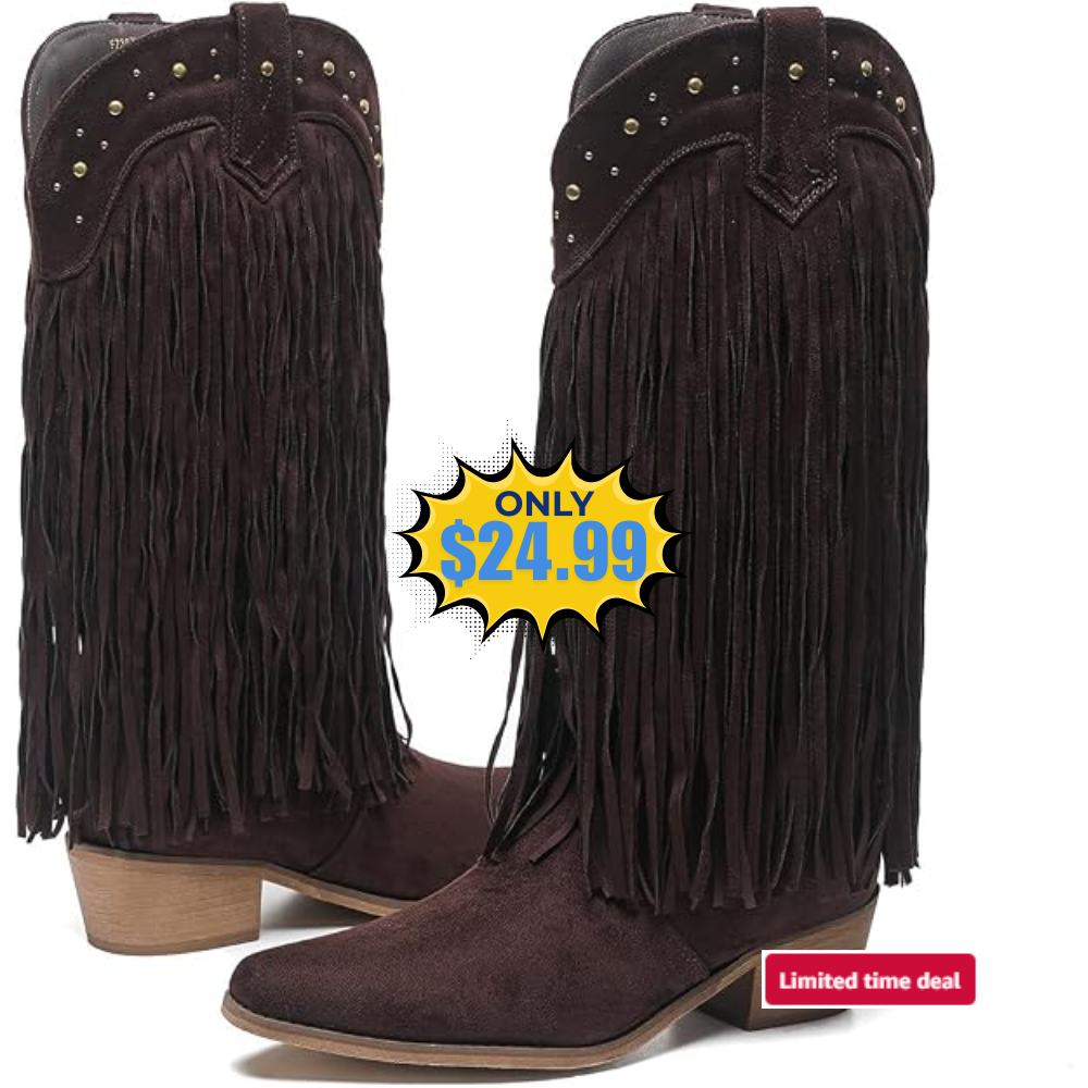 Amoji Women Western Cowboy Boots Deal: Save 50% on Amazon