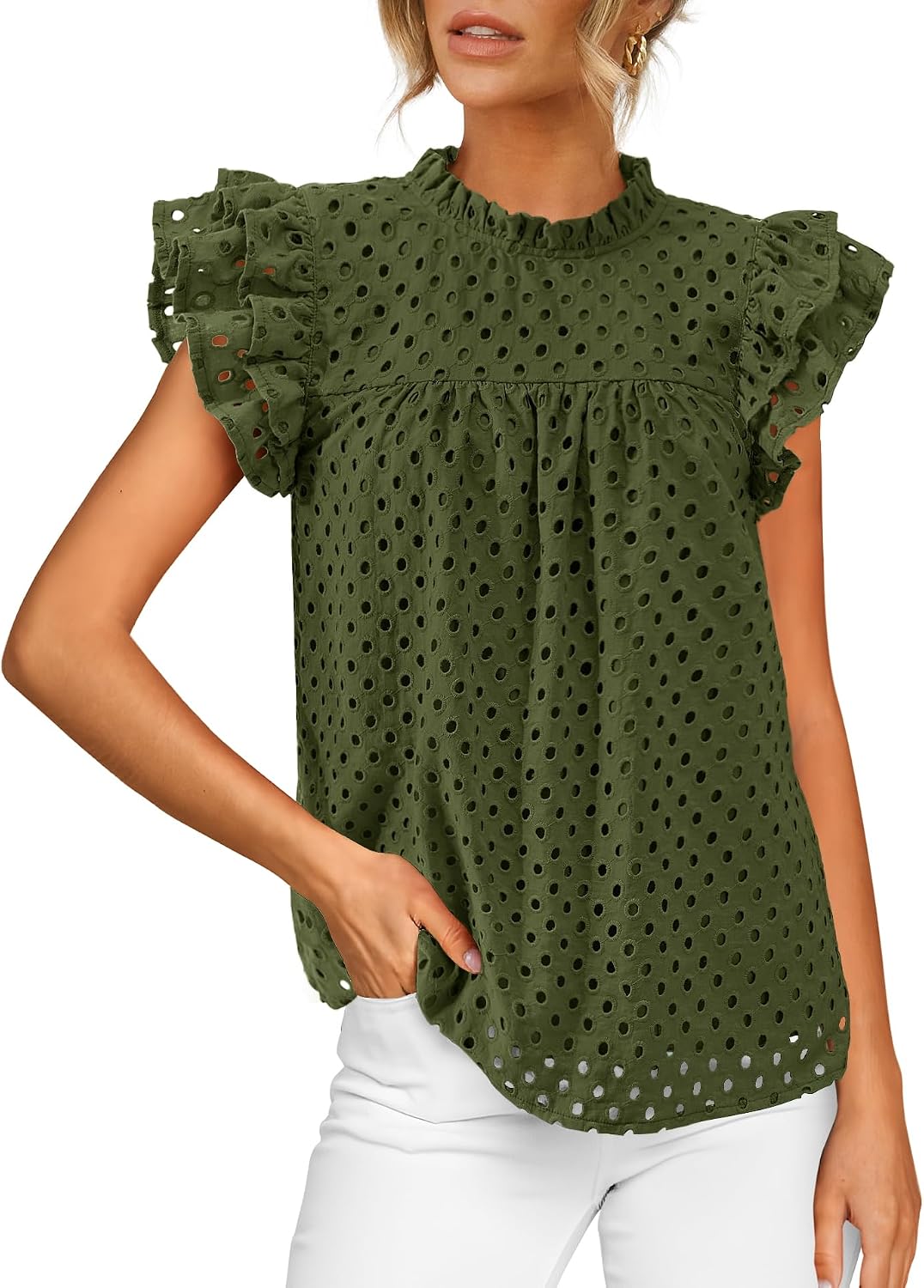 Short Ruffle Sleeve Shirt Just $31.99 at Amazon