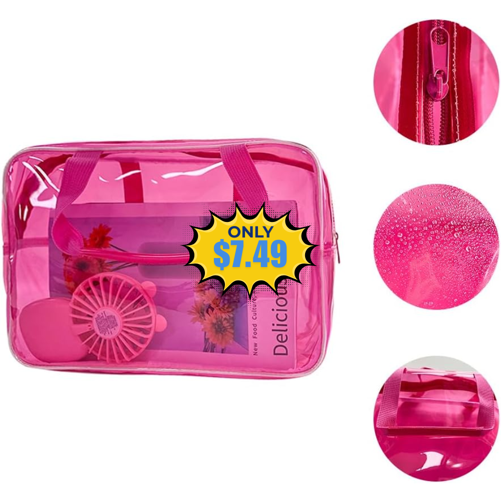 Pink PVC Pure Color Clear Gift Pouch Deal: Save 50%
