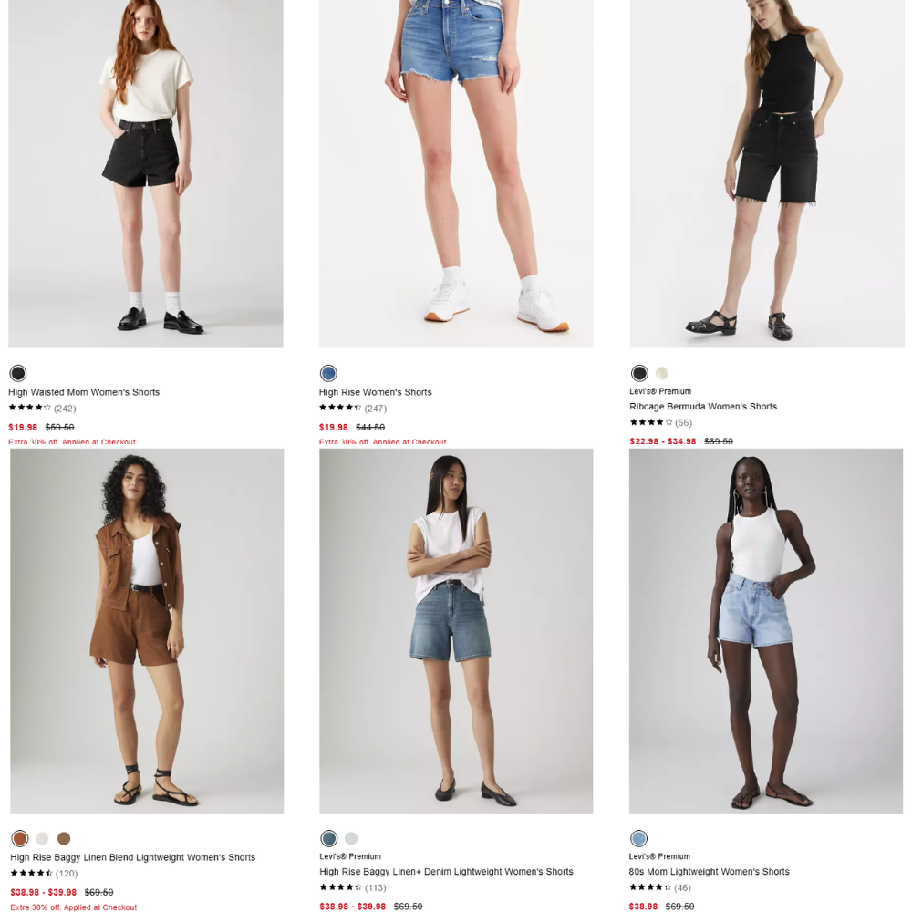 Levi’s Denim Shorts Sale: Save Up to 70% at Levi’s