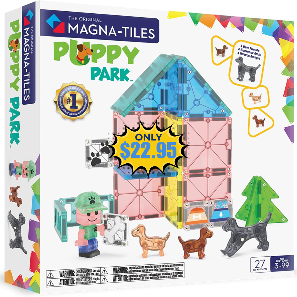 MAGNA-TILES Puppy Park 27-Piece Deal: Save 43%