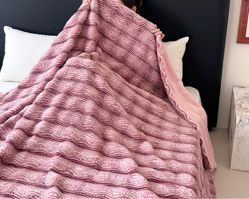 Fuzzy Soft Plush Thick Bubble Blanket Deal at Amazon