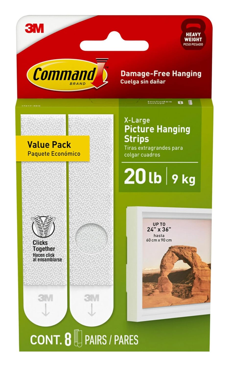 Command 8-Pair Picture Hangers product pack displayed on Amazon listing