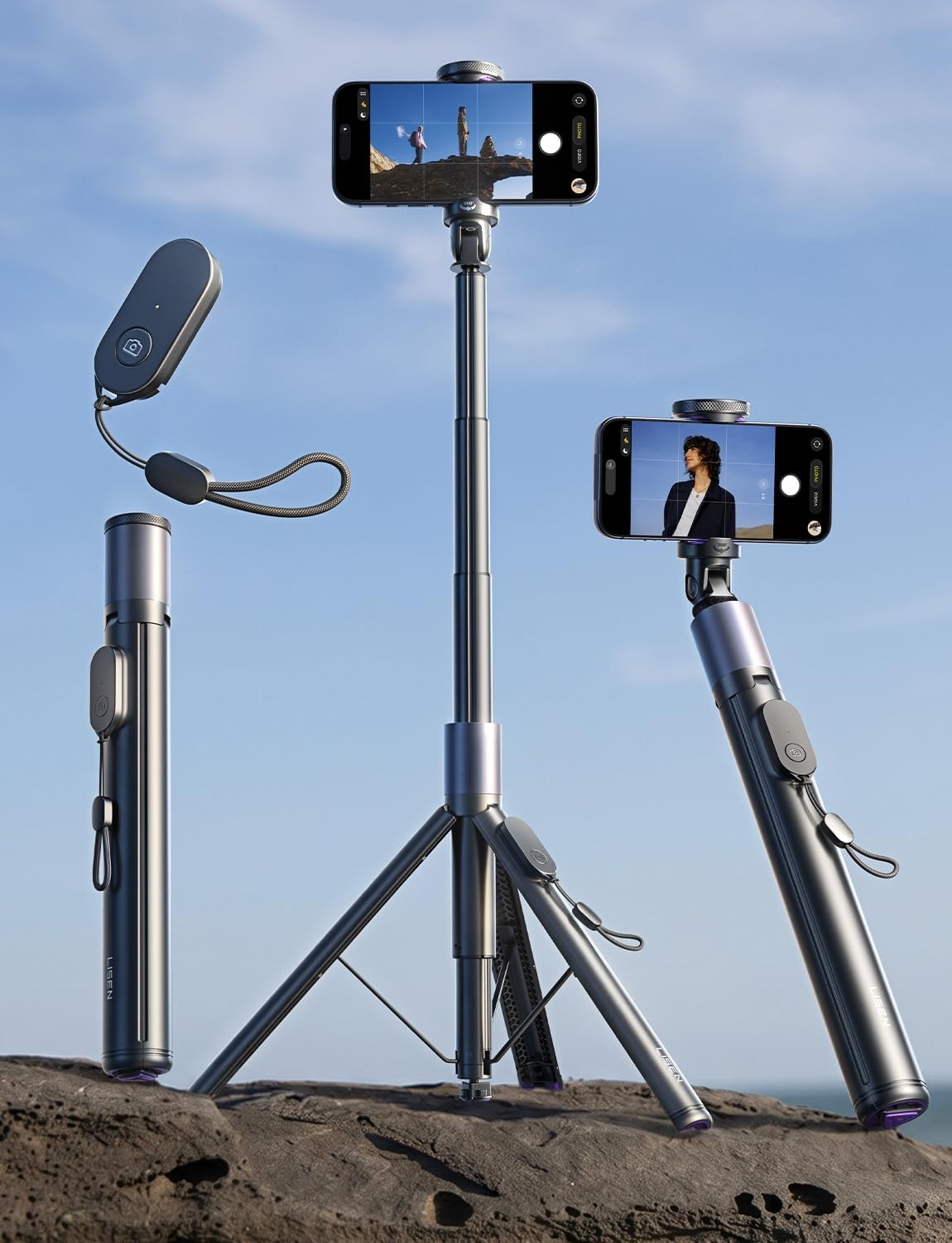 LISEN Phone Tripod 67 inch selfie stick tripod on Amazon