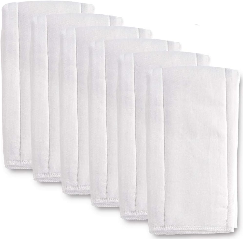 6 Ply Cloth Diapers Burp Cloth set of 6/10/12 washable cotton diapers on Amazon
