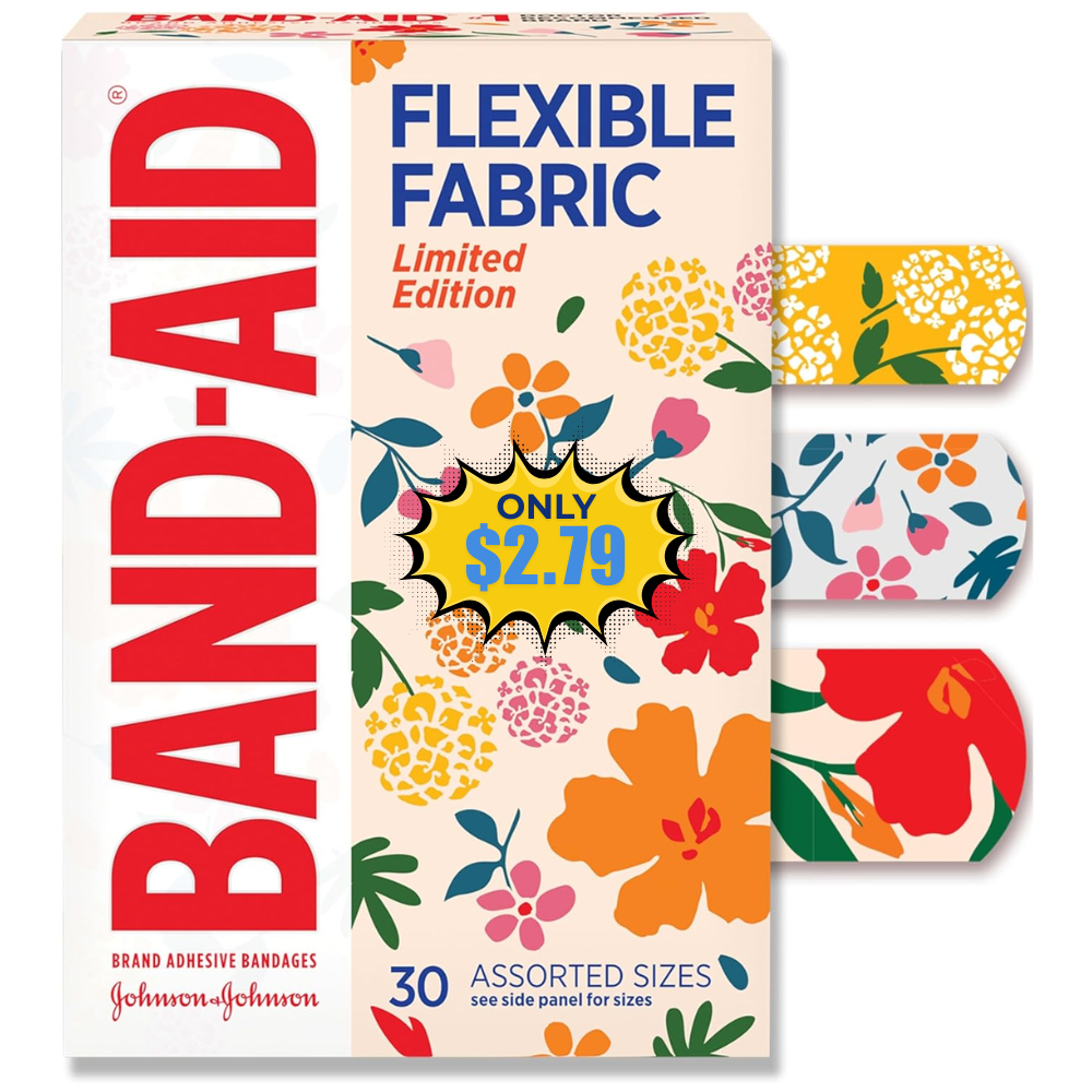 Band-Aid Fabric Adhesive Bandages 30 ct Deal: Free at Amazon