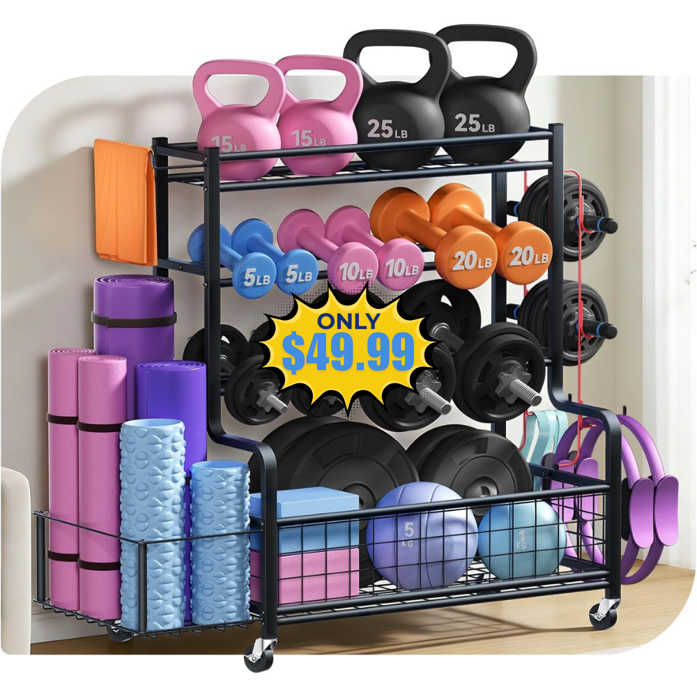 4 Tiers Large Capacity Dumbbell Rack Deal: Save with Promo Code