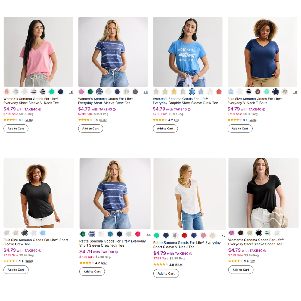 Sonoma Women’s Tees Sale: Save 52% at Kohl’s